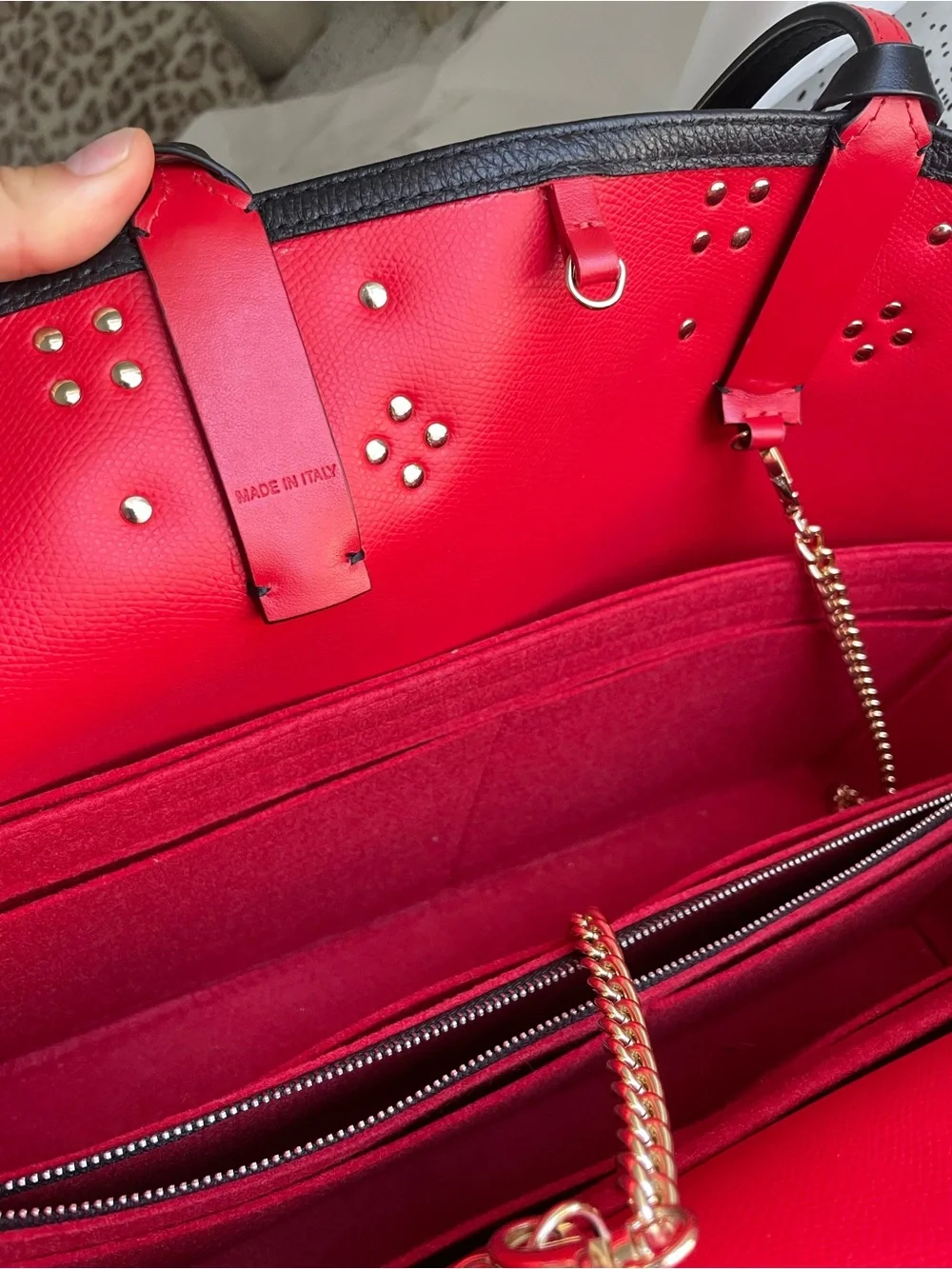 Christian Louboutin Black Tote with Multicolor Jewel Studs
